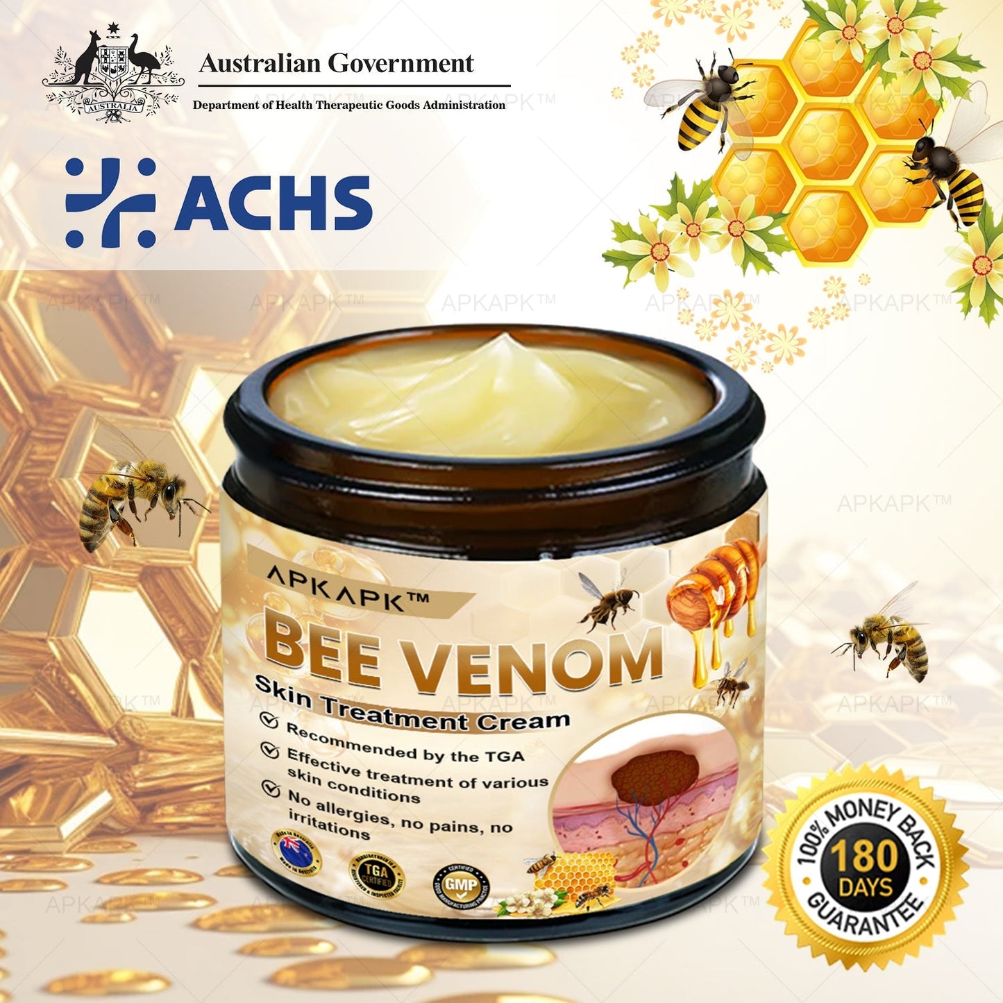 𝐀𝐏𝐊𝐀𝐏𝐊™ Bee Venom Comprehensive Cream (Suitable for all ages & TGA recommends)🔥🔥